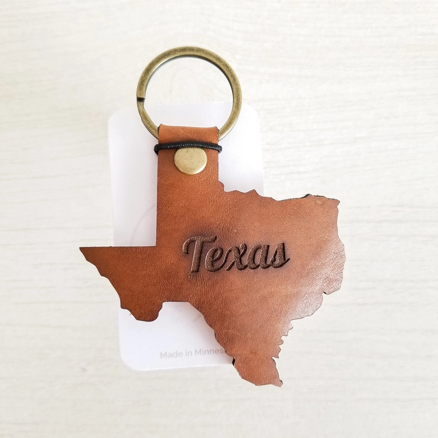 Leather State Keychain